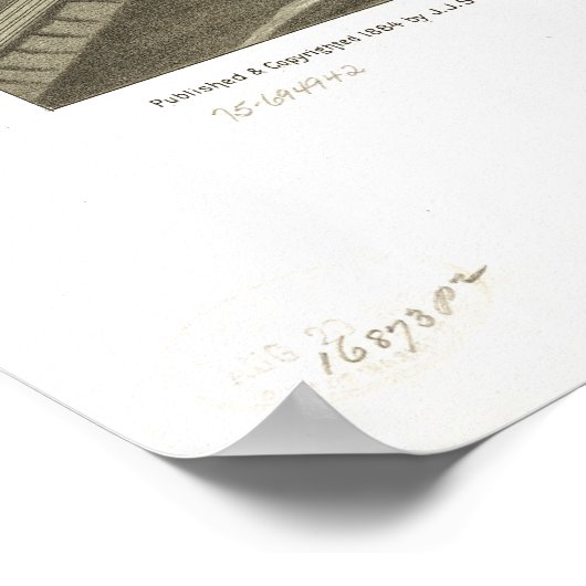 ザダレスオレゴン1884アンティークパノラママップ ポスター (角)