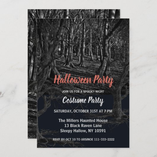 ザダークウッズハローウィンパーティ招待状 招待状 (正面/裏面)
