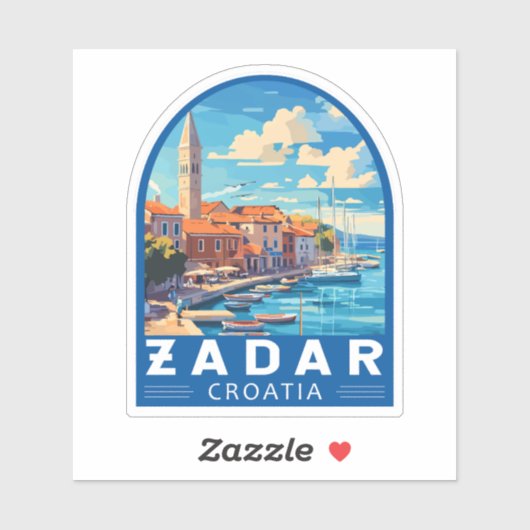 ザダークロアチア旅行アートエンブレム シール (シート)