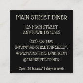 ザチキギリシャのメゼディップフードギ地中海のリシャ スクエア名刺 (裏面)