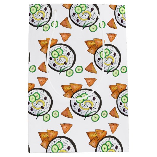 ザチキギリシャのメゼディップフードギ地中海のリシャ ミディアムペーパーバッグ (正面)