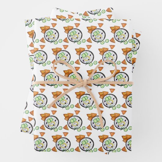 ザチキギリシャのメゼディップフードギ地中海のリシャ ラッピングペーパーシート (インサイチュ)