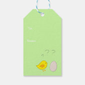 ザチキンまたは卵イースター漫画かわいいおもしろい ギフトタグ (裏面)