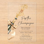 ザチモダンャンパポップ・アートのンブライダルシャワー アクリル招待状 (正面)