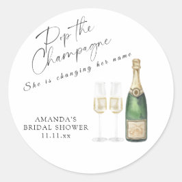 ザチャンパポップ・アートのーニュブライダルシャワー ラウンドシール