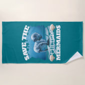ザチ救ャビー人魚のマナテエ ビーチタオル (正面)