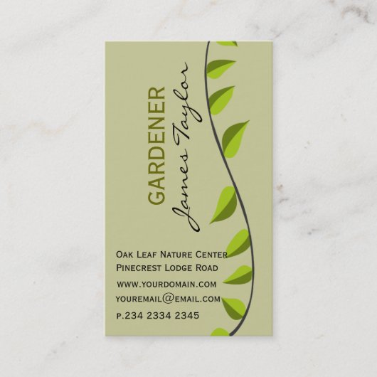 ザックアップガーデンリーフガーデニンググリーンプロフェッショナル 名刺 (正面)