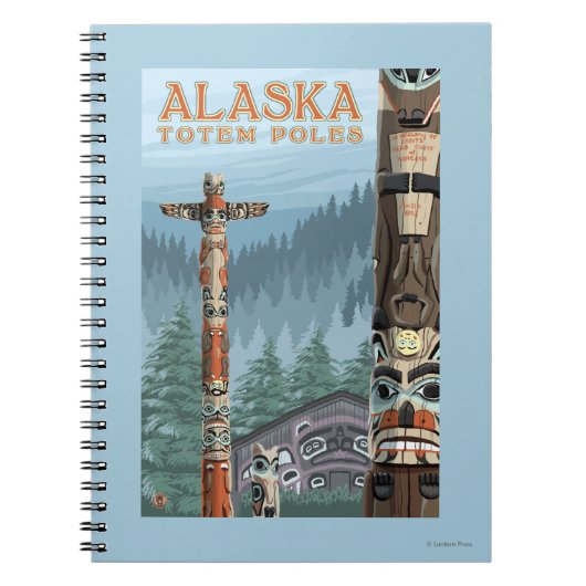 ザックスマントーテムヴィレッジヴィンテージトラベルポスター ノートブック (正面)