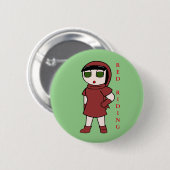 ザックドラゴンブレードボタン – 赤い乗り 缶バッジ (正面&裏面)