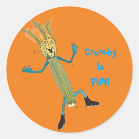 ザック・ズッキーニ光沢ラウンドステッカー ラウンドシール (正面)