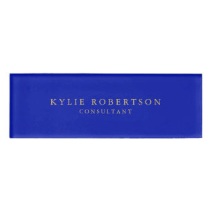 ザッフルブルー金ゴールドカラープロフェッショナルトレンディー モダン 名札