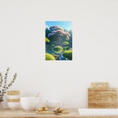 ザツリーで咲くヘイブン白熱［赤熱］光を放つ ポスター (キッチン)