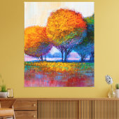 ザツリーカラフルコレクションウォールアート キャンバスプリント (インサイチュ (リビング))