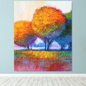 ザツリーカラフルコレクションウォールアート キャンバスプリント (インサイチュ (ウッドフロア))
