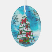 ザツリークリスマスフォークアート ガラスオーナメント (正面左)