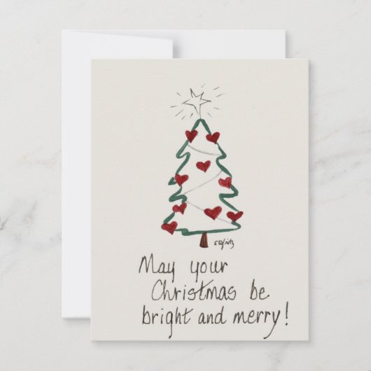 ザツリーブライト&メリー文字ホリデーカード シーズンカード (正面)