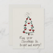 ザツリーブライト&メリー文字ホリデーカード シーズンカード (正面/裏面)