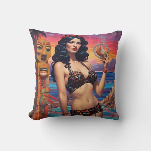 ザティキドリームビーチデイドリーム – ケンゲージアート クッション (正面)