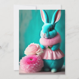 ザティール(緑がかった色)バニーポートレートイースターカード シーズンカード