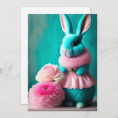 ザティール(緑がかった色)バニーポートレートイースターカード シーズンカード (正面/裏面)