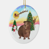 ザテイクオフ – ブラウンギニア豚#3 セラミックオーナメント (右)