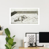 ザテンプルオブメッカ(版木、銅版、版画) ポスター (ホームオフィス)