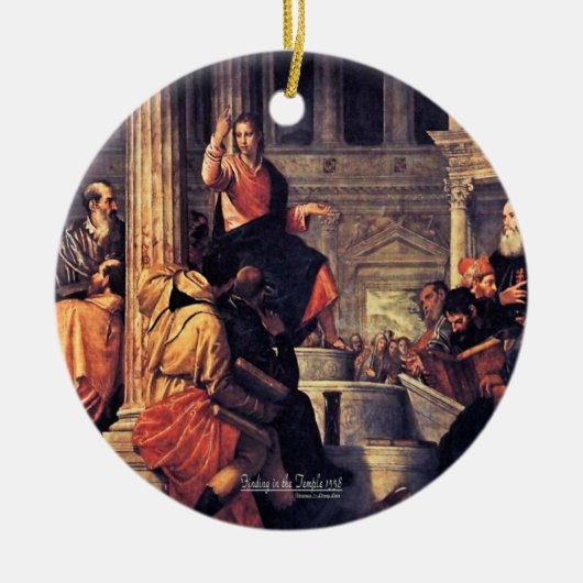 ザテンプルディベリング1558聖なる書物、 経典 セラミックオーナメント (正面)