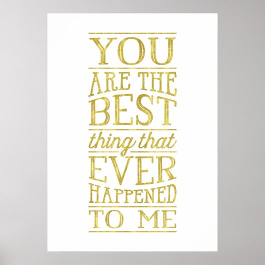 ザテ最高のィングロマン金ゴールドレタリング引用文 ポスター (正面)