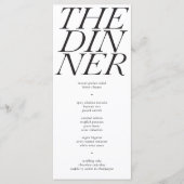ザディナはっきりした白黒タイポグラフィ結婚ズ メニュー (正面)