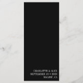 ザディナーユニーク白黒タイポグラフィ結婚ズ メニュー (裏面)