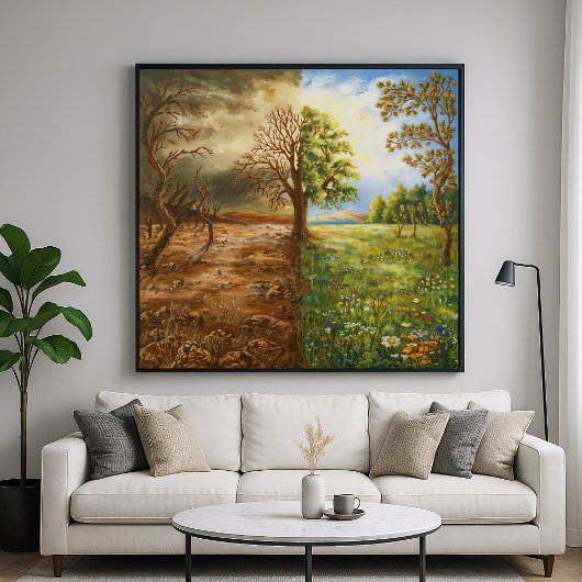 ザディバイド – シンボルコントラストイラストレーションスタイル ポスター