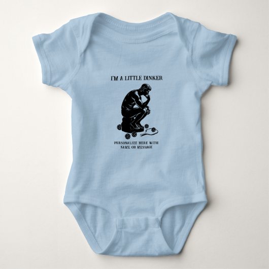 ザディンカーシンカーパーソナライズされたのおもしろいピックボール ベビーボディスーツ (正面)