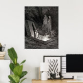 ザディヴァインコメディGustave Doore Dante Woodcut illus ポスター (ホームオフィス)