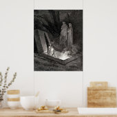 ザディヴァインコメディGustave Doore Dante Woodcut illus ポスター (キッチン)