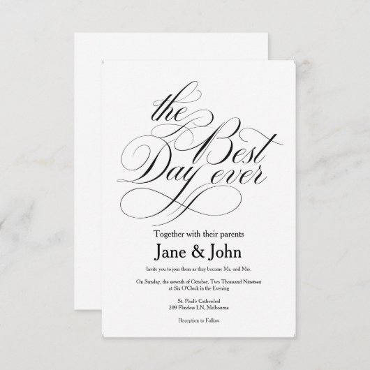 ザデイエ最高のバー結婚式招待状 招待状 (正面/裏面)