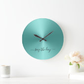ザデイターコイズメタリックスタイルアクリル ラージ壁時計 (ホーム)