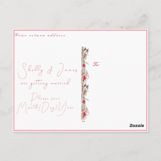 ザデイトシーシェルズパールスターフィッシュビーチ ポストカード (裏面)