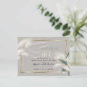 ザデイトパンパスグラスティール（緑がかった色）アンスリウム ポストカード (スタンド正面)