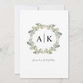 ザデイトモダンセージグリーンユーカリの結婚保存 セーブザデート (裏面)