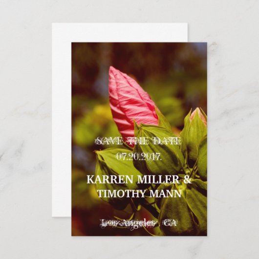 ザデイトロマンチックフローラシック招待状 セーブザデート (正面/裏面)