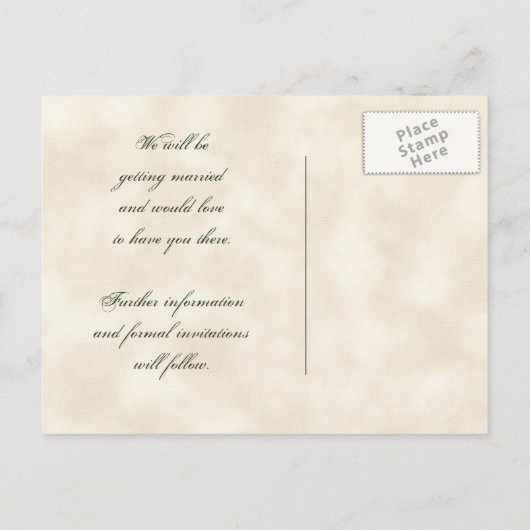 ザデイト招待状秋グレープリーフろうけつ染め 案内ポストカード (裏面)