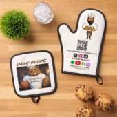 ザデイリーレシピオーブンミットとポットホルダー 鍋つかみ&鍋敷きセット (トップダウン)