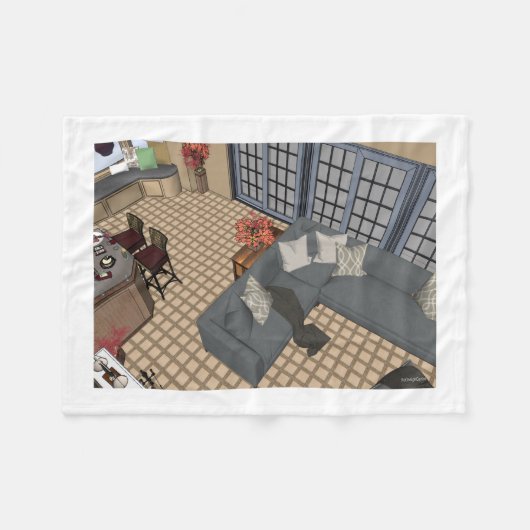 ザデザインセンターデコラーアートフリースブランケット フリースブランケット (正面(横))