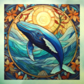 ザトウクジラのステンドグラスアート ウィンドウサイン (シート3)