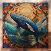 ザトウクジラのステンドグラスアート ウィンドウサイン (シート2)