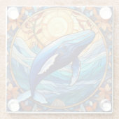 ザトウクジラのステンドグラスアート ガラスコースター (裏面)