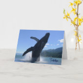 ザトウクジラの像を破る「タフク」 – カード (黄色い花)