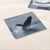 ザトウクジラの密漁 スクエアペーパーコースター (アングル)