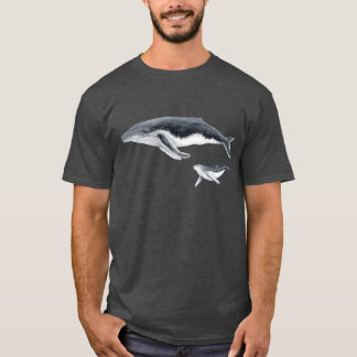 ザトウクジラの母親とザトウクジラベビーヴィント Tシャツ