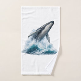 ザトウクジラの海へのジャンプ オーシャンウェーブ バス タオル